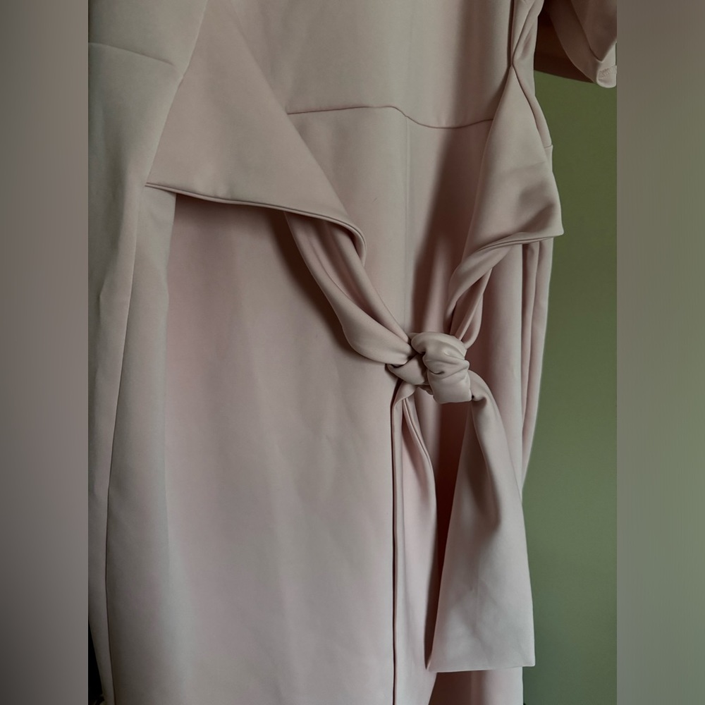 Front Tie Baby Pink Scuba Dress - Picture 3 of 5